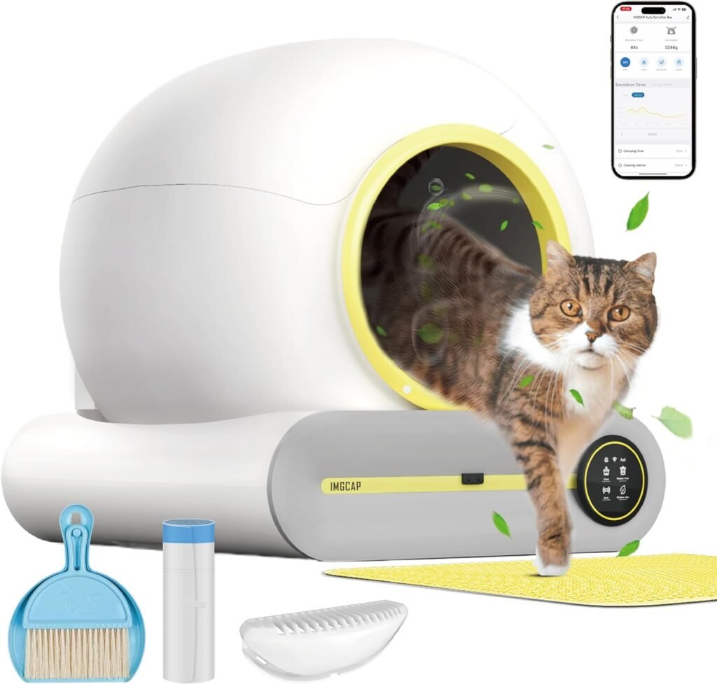 Self Cleaning Cat Litter Box,65L+9L Large Automatic Cat Litter Box,with Odor-Removal DesignWeight Monitoring Function,APP Remote Smart Control,for Multiple Cats【Optimized Version】