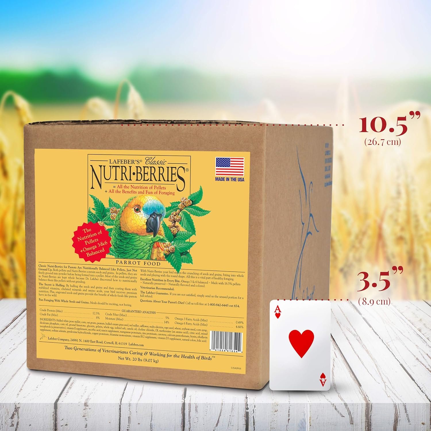 LAFEBERS Classic Nutri-Berries Pet Bird Food, Made with Non-GMO and Human-Grade Ingredients, for Parrots, 3.25 lb