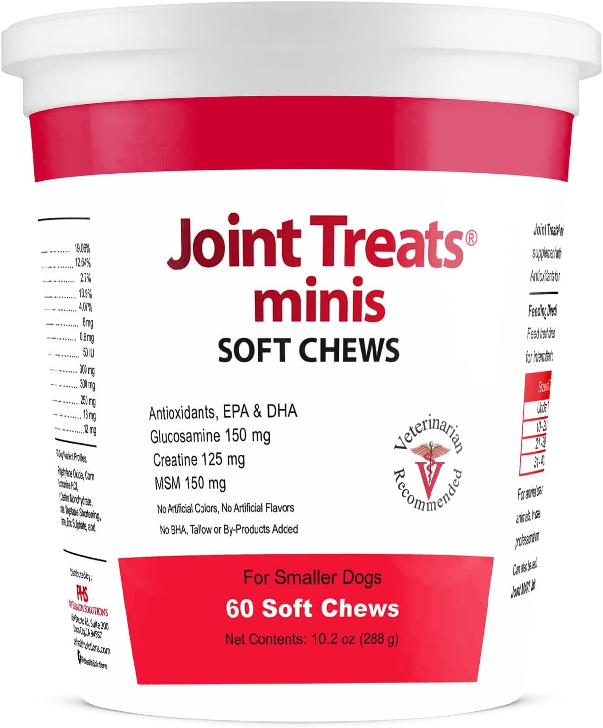 Joint Treats MINIS for Smaller Dogs - Vitamins, Minerals, Antioxidants, Omega-3 Fatty Acids EPA, DHA - Maximum Joint Health Supplement for Dogs - 120 Soft Chews